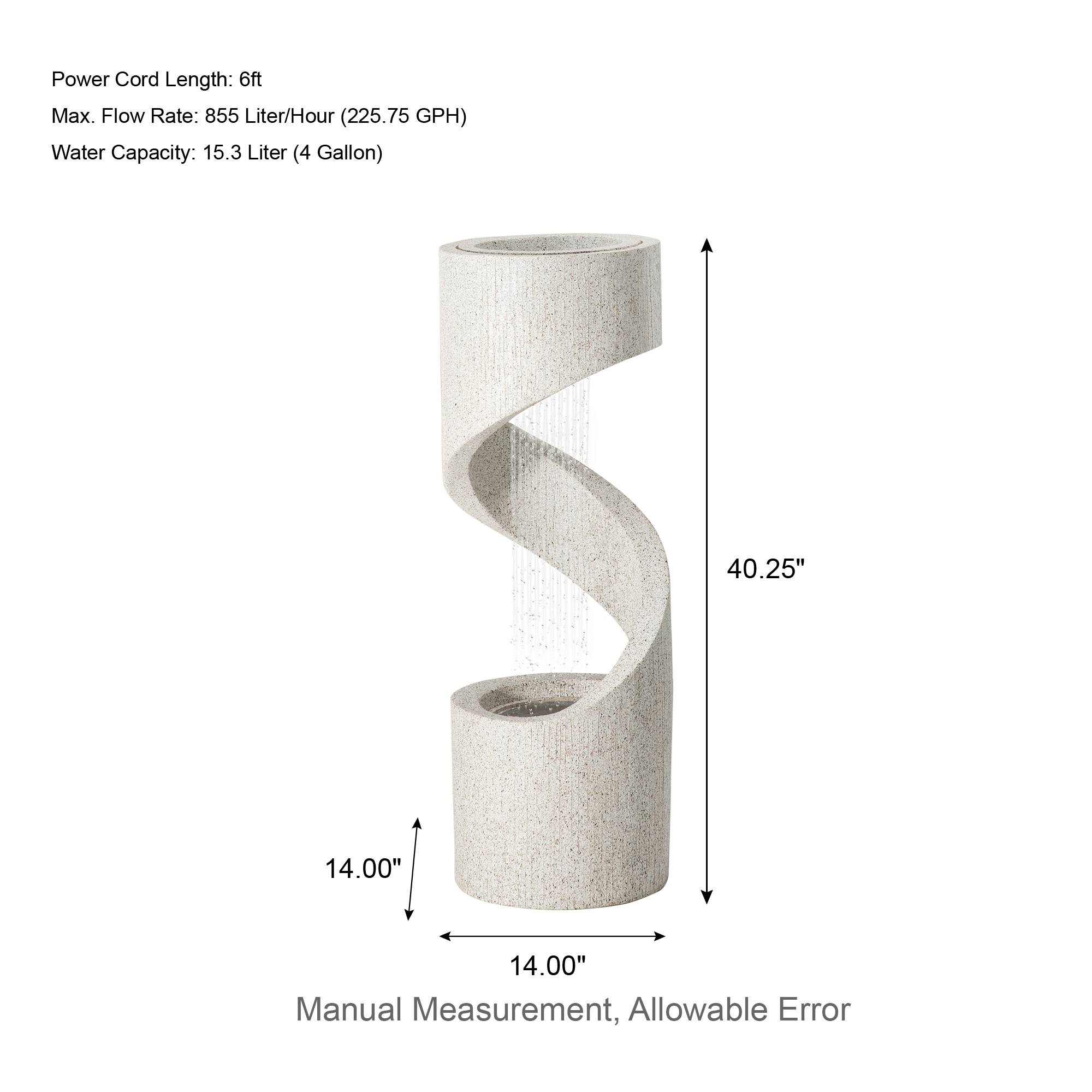 Glitzhome® 3.5ft. Curving Shaped Outdoor LED Fountain